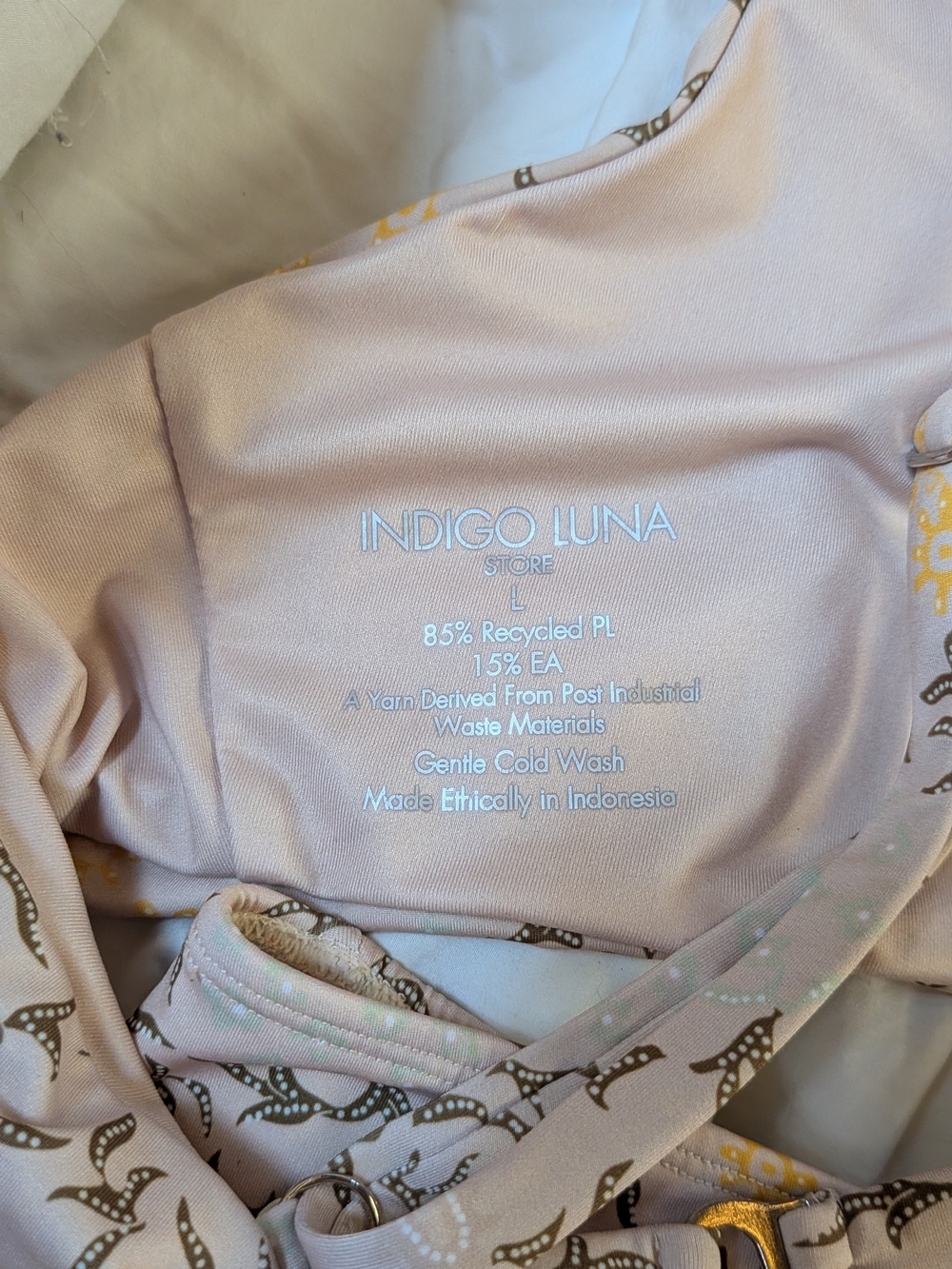 Indigo Luna Tan Floral High-waist Swimsuit —Large - Picture 3 of 4